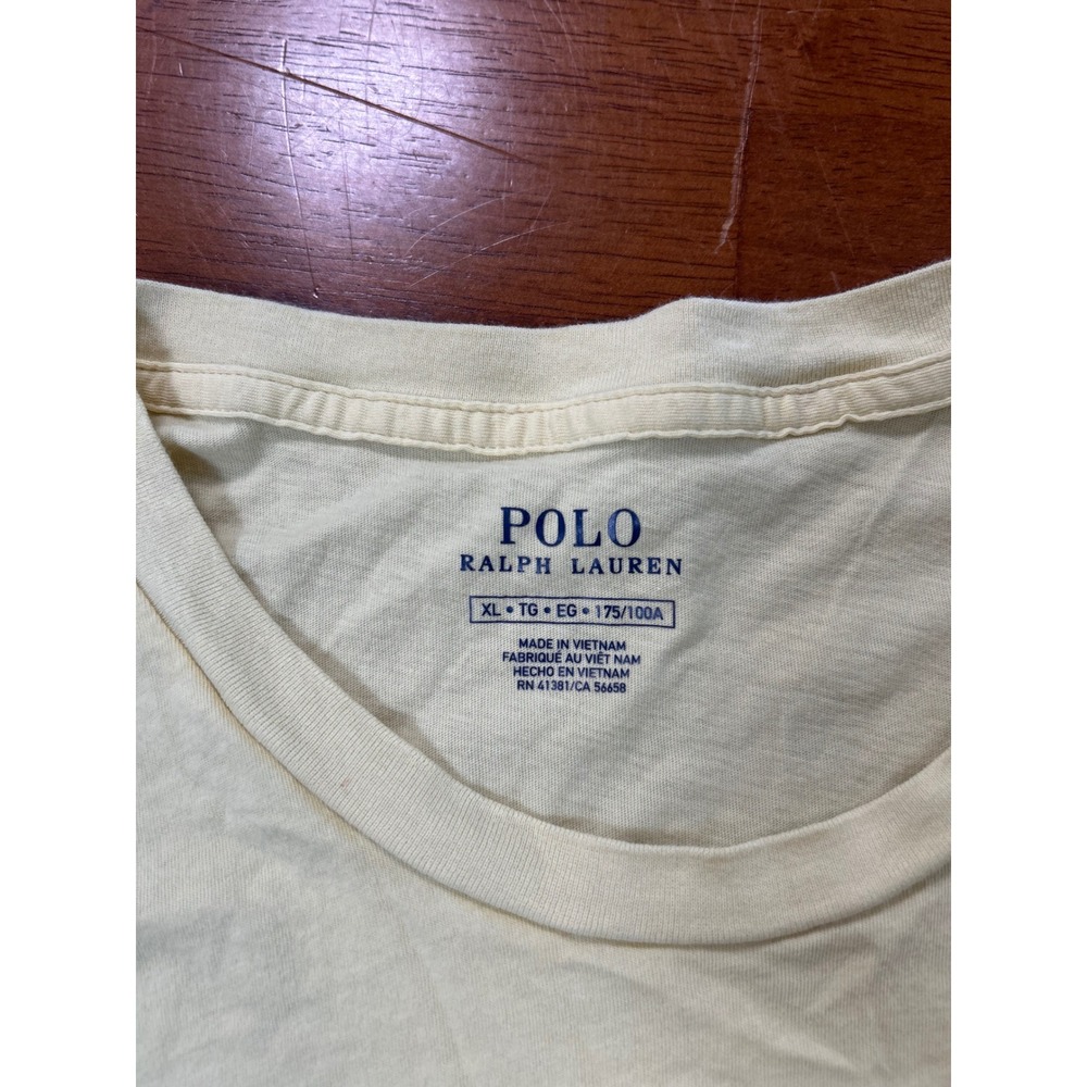 Polo Ralph Lauren T-Shirt Mens XL Yellow Polo Bear Graphic Short Sleeve Tee - Picture 2 of 9